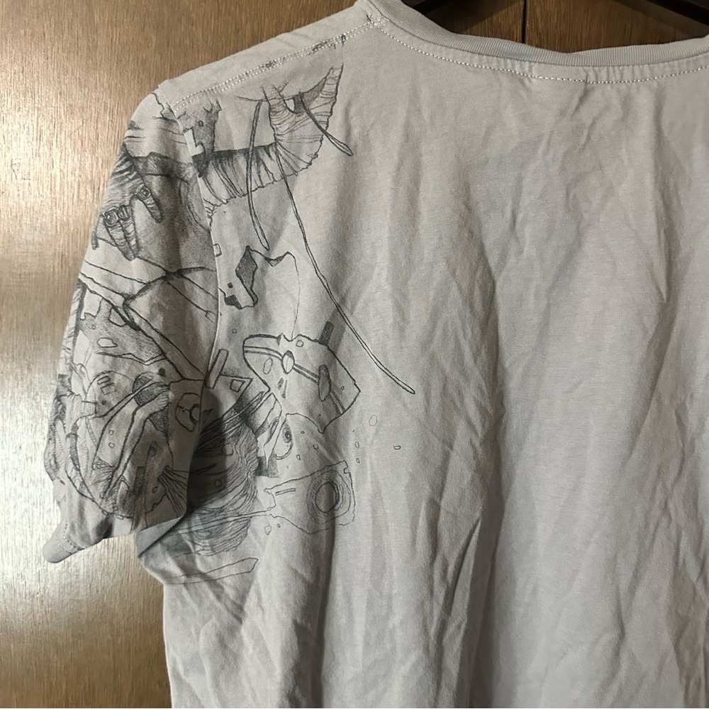 Plazmalab Men's Gray Mech Graphic Crew Neck Short Sleeve T-Shirt Size XL - Picture 9 of 12